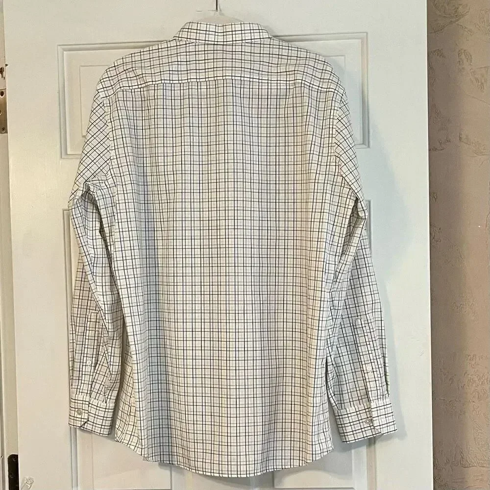 Banana Republic No-Iron Standard Fit Plaid Button Up Long Sleeve Shirt Large